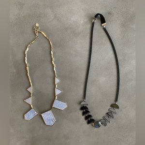 2 Art Deco Necklaces Gold Geometric Statement Necklace House of Harlow